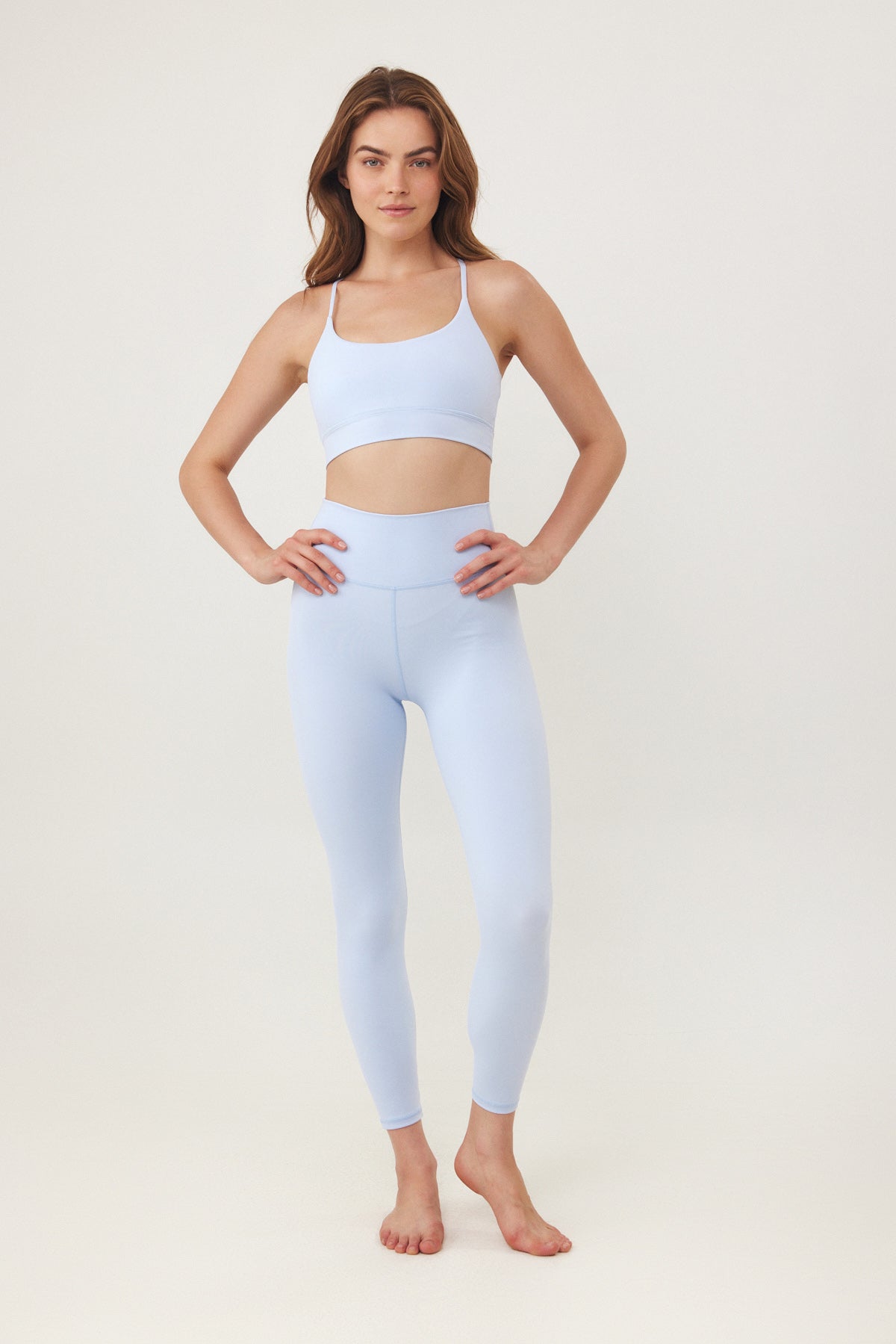 SKY BLUE HIGH WAIST LEGGINGS - Image 4