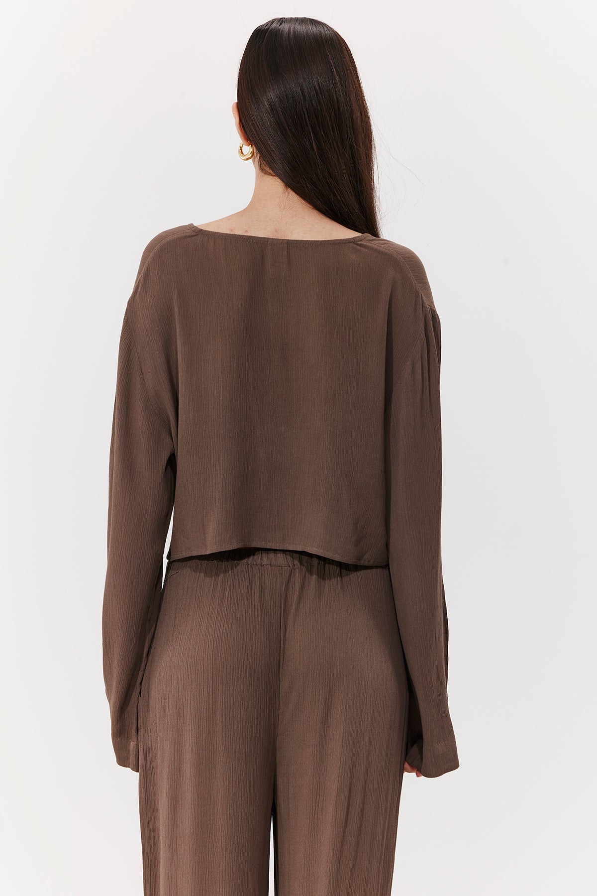 MARRAKESH FRONT TIE SHIRT IN KHAKI - Image 3