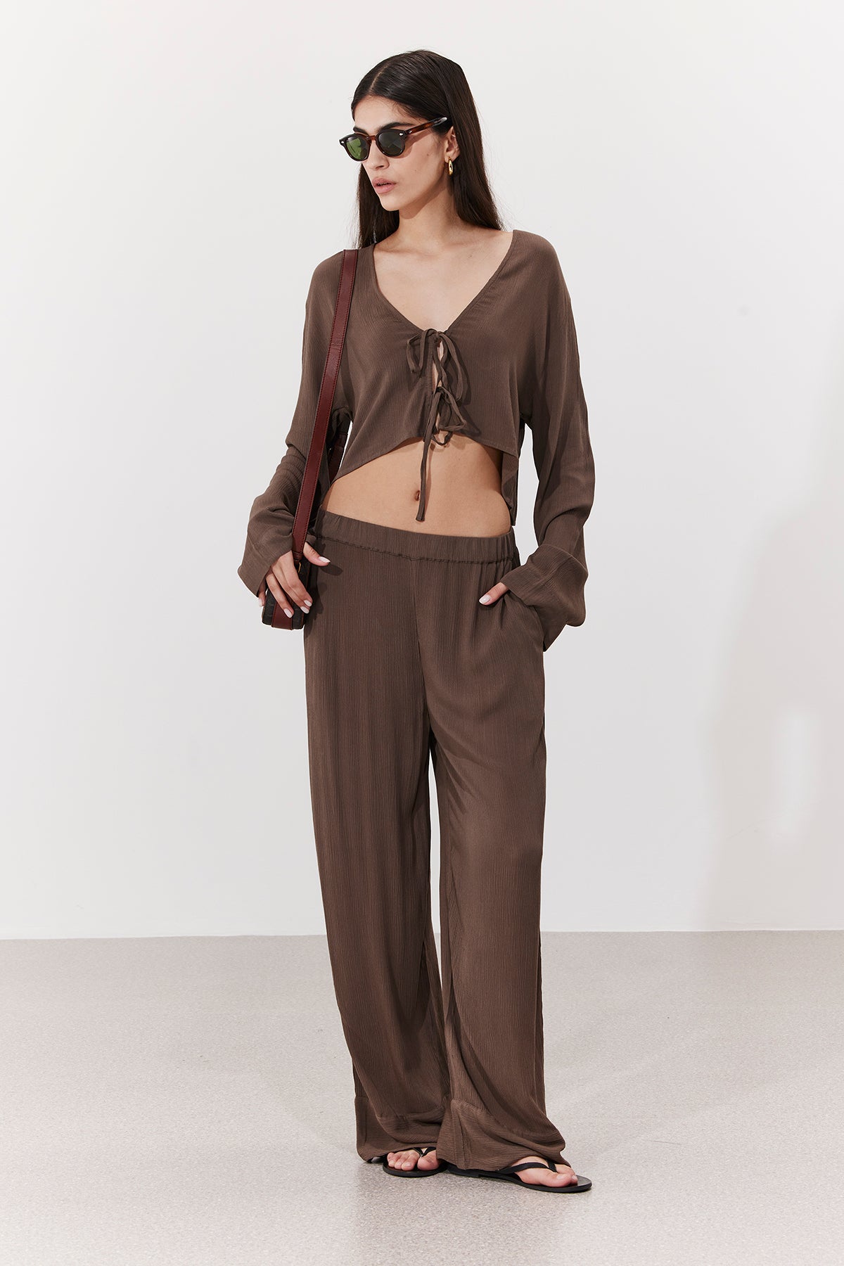 MARRAKESH FRONT TIE SHIRT IN KHAKI