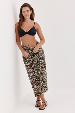 TURKIZ WRAP SKIRT - LEOPARD